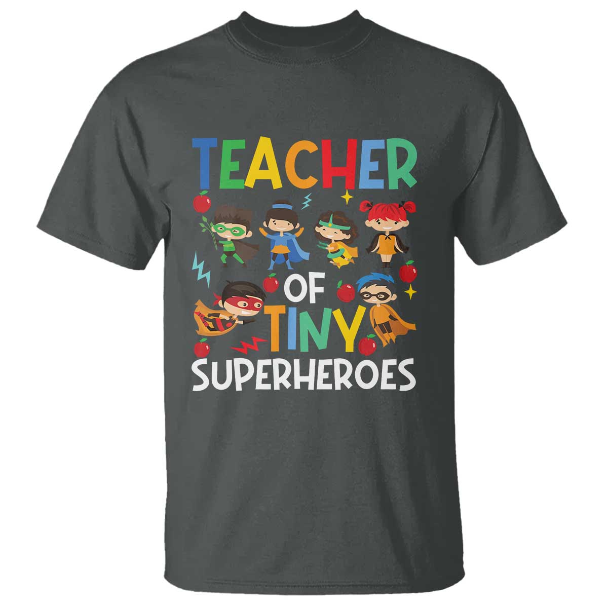 Teacher of Tiny Superheroes T Shirt Funny 100th Day of School - Wonder Print Shop