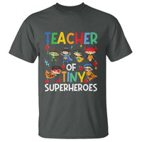 Teacher of Tiny Superheroes T Shirt Funny 100th Day of School - Wonder Print Shop