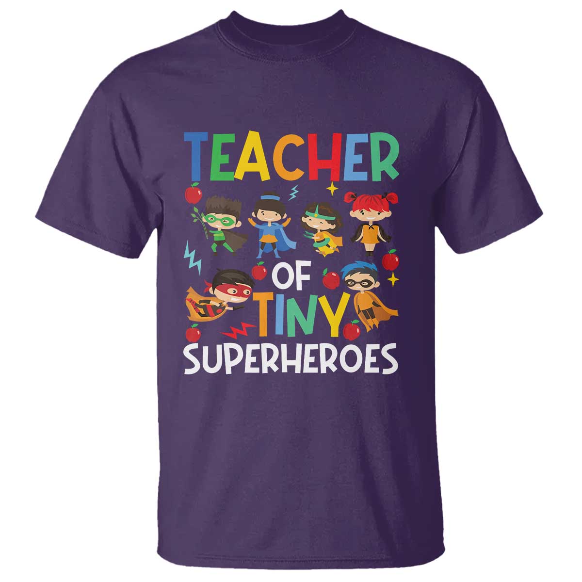 Teacher of Tiny Superheroes T Shirt Funny 100th Day of School - Wonder Print Shop