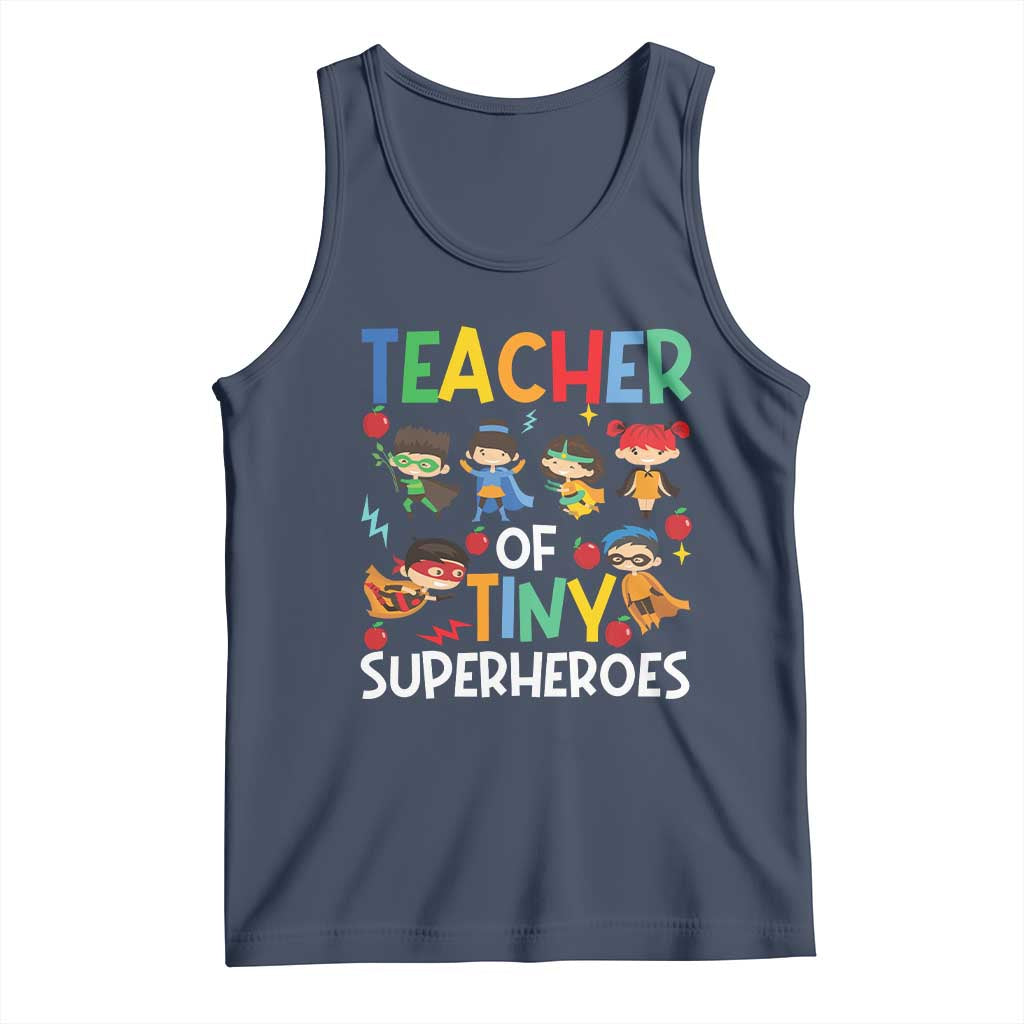 Teacher of Tiny Superheroes Tank Top Funny 100th Day of School