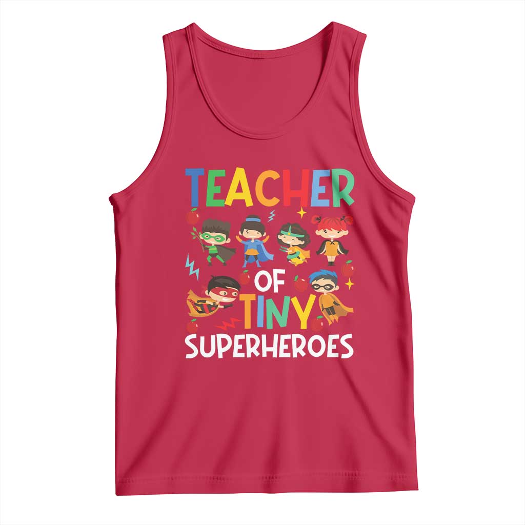 Teacher of Tiny Superheroes Tank Top Funny 100th Day of School
