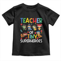 Teacher of Tiny Superheroes Toddler T Shirt Funny 100th Day of School