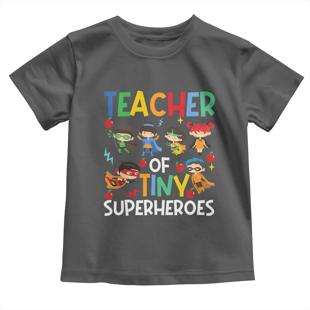 Teacher of Tiny Superheroes Toddler T Shirt Funny 100th Day of School
