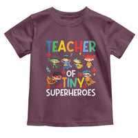 Teacher of Tiny Superheroes Toddler T Shirt Funny 100th Day of School