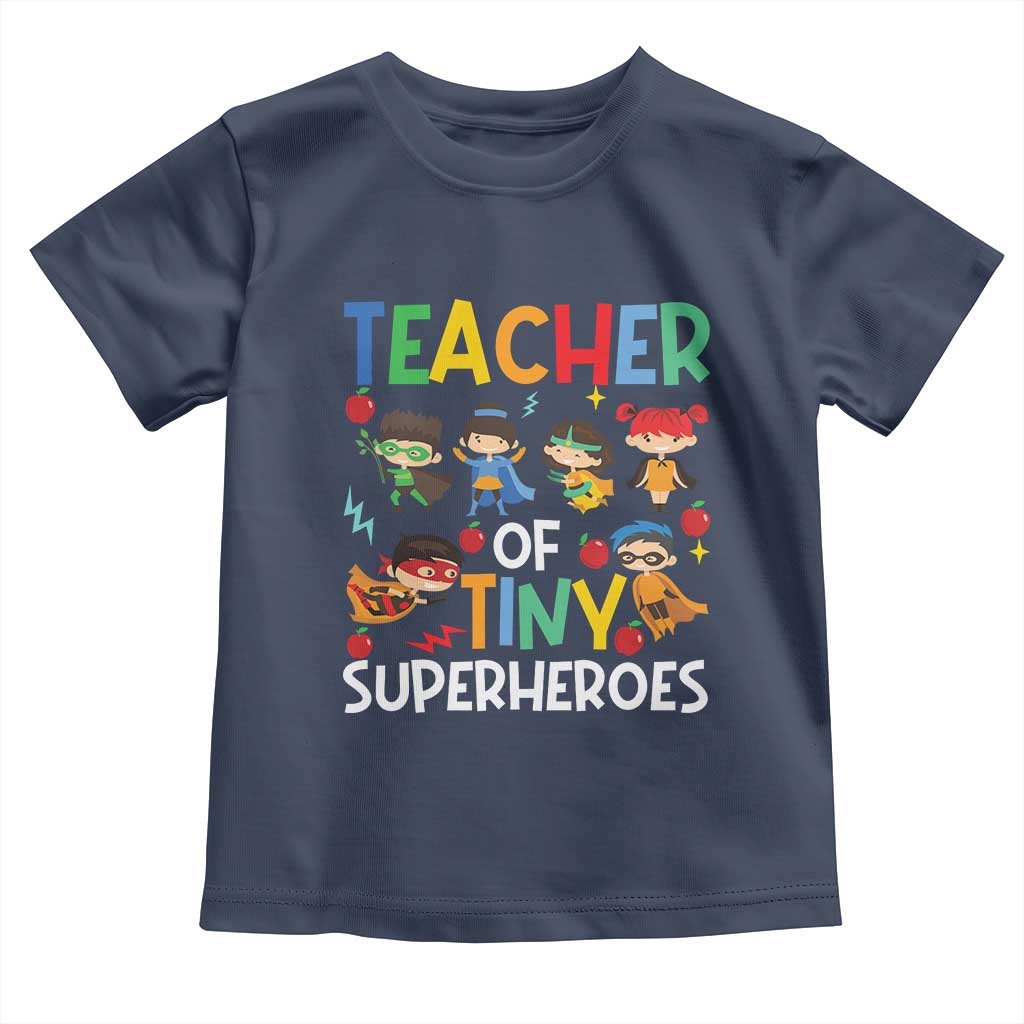 Teacher of Tiny Superheroes Toddler T Shirt Funny 100th Day of School