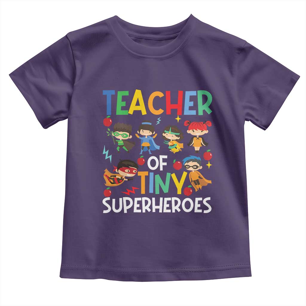 Teacher of Tiny Superheroes Toddler T Shirt Funny 100th Day of School