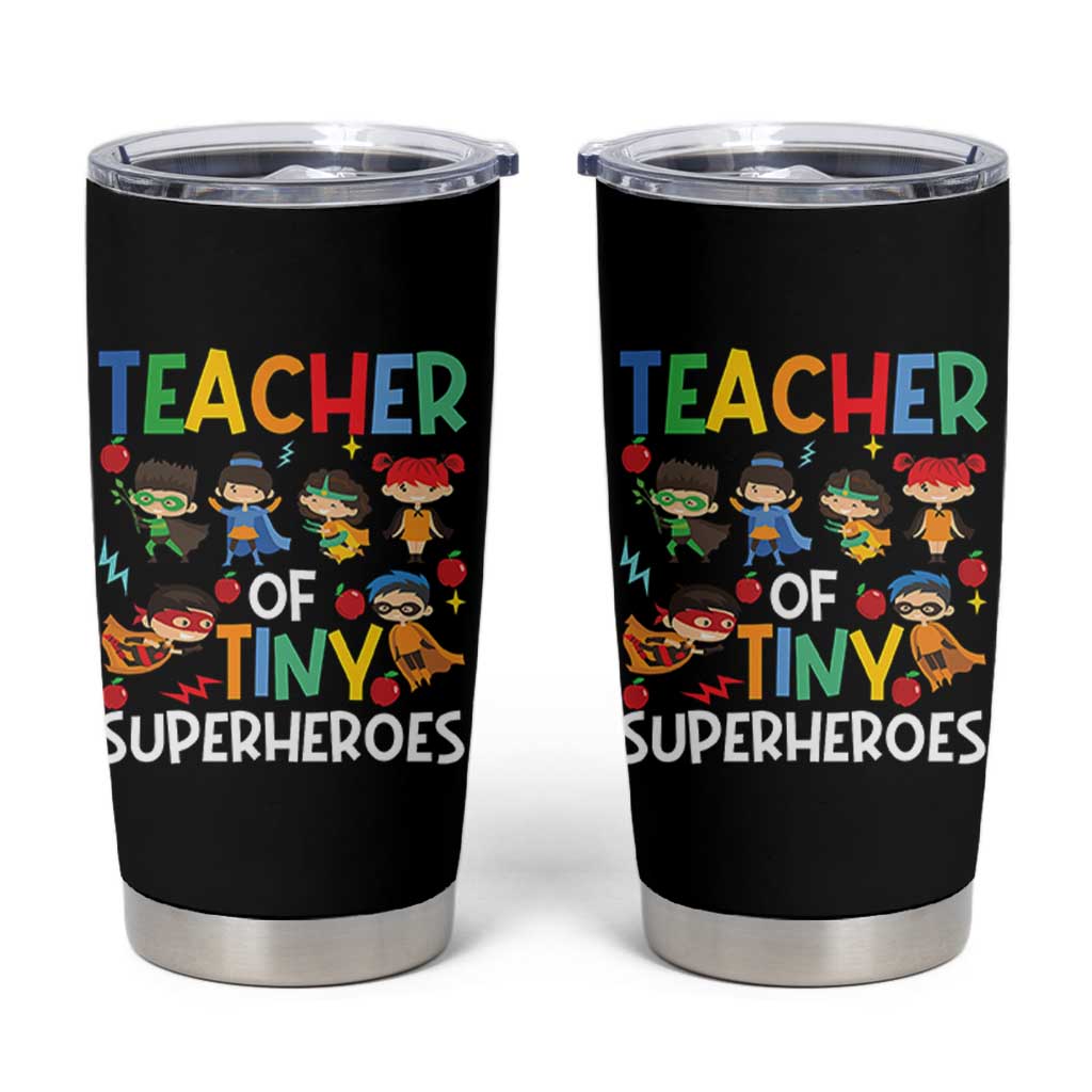 Teacher of Tiny Superheroes Tumbler Cup Funny 100th Day of School