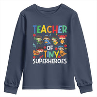 Teacher of Tiny Superheroes Youth Sweatshirt Funny 100th Day of School