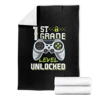 Leveling Up To School Funny Gamer Boys Throw Blanket First Day Back to School Gift