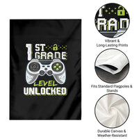 Leveling Up To School Funny Gamer Boys Garden Flag First Day Back to School Gift