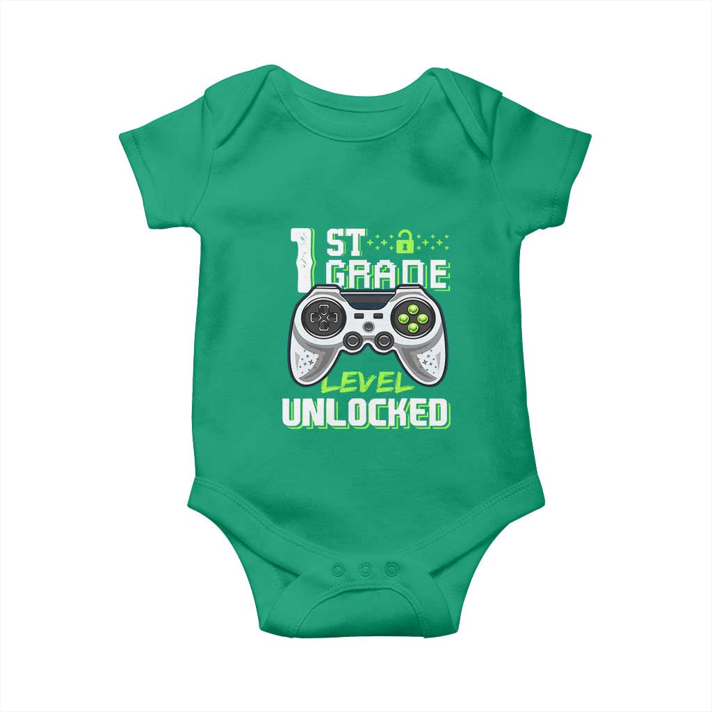Leveling Up To School Funny Gamer Boys Baby Onesie First Day Back to School Gift