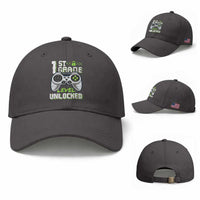 Leveling Up To School Funny Gamer Boys Baseball Cap First Day Back to School Gift