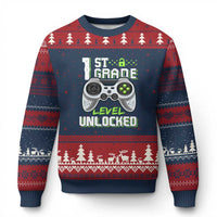 Leveling Up To School Funny Gamer Boys Ugly Christmas Sweater First Day Back to School Gift