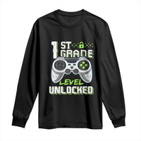 Leveling Up To School Funny Gamer Boys Long Sleeve Shirt First Day Back to School Gift