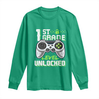 Leveling Up To School Funny Gamer Boys Long Sleeve Shirt First Day Back to School Gift