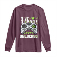 Leveling Up To School Funny Gamer Boys Long Sleeve Shirt First Day Back to School Gift