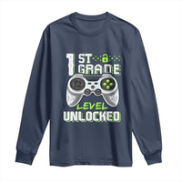 Leveling Up To School Funny Gamer Boys Long Sleeve Shirt First Day Back to School Gift