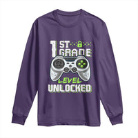 Leveling Up To School Funny Gamer Boys Long Sleeve Shirt First Day Back to School Gift