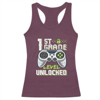 Leveling Up To School Funny Gamer Boys Racerback Tank Top First Day Back to School Gift