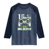 Leveling Up To School Funny Gamer Boys Raglan Shirt First Day Back to School Gift
