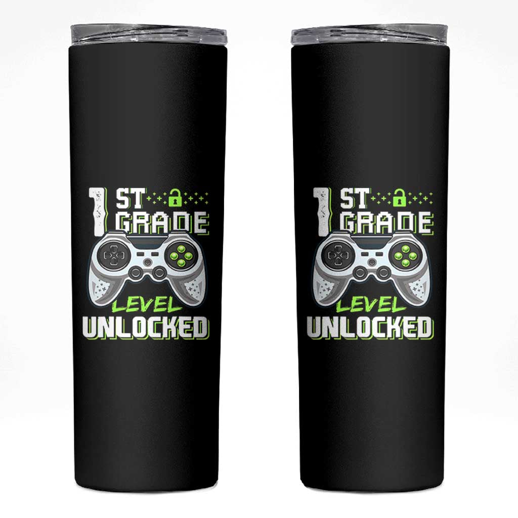 Leveling Up To School Funny Gamer Boys Skinny Tumbler First Day Back to School Gift