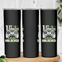 Leveling Up To School Funny Gamer Boys Skinny Tumbler First Day Back to School Gift