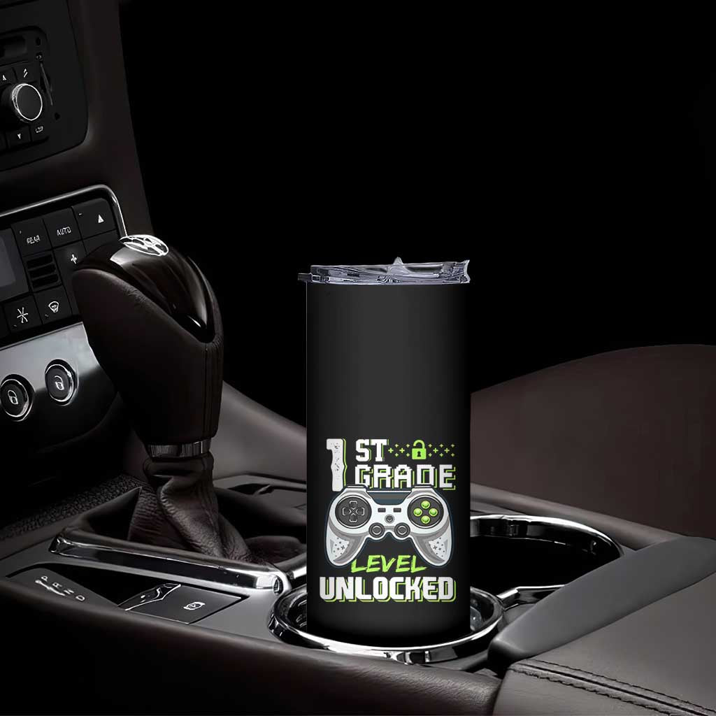 Leveling Up To School Funny Gamer Boys Skinny Tumbler First Day Back to School Gift