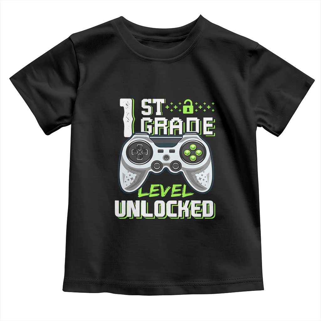 Leveling Up To School Funny Gamer Boys Toddler T Shirt First Day Back to School Gift