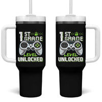 Leveling Up To School Funny Gamer Boys Tumbler With Handle First Day Back to School Gift