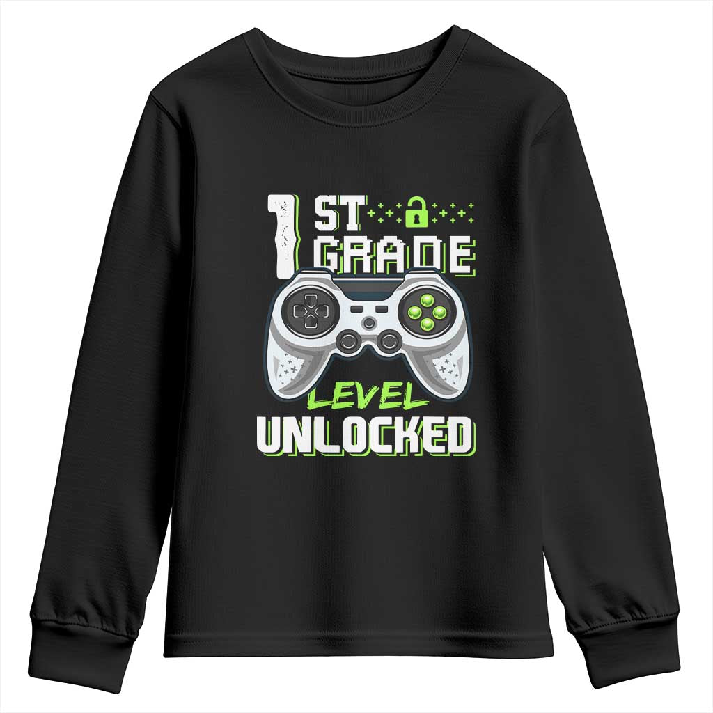 Leveling Up To School Funny Gamer Boys Youth Sweatshirt First Day Back to School Gift