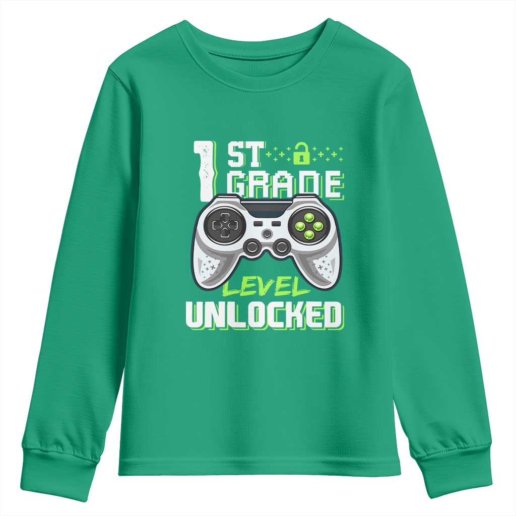Leveling Up To School Funny Gamer Boys Youth Sweatshirt First Day Back to School Gift