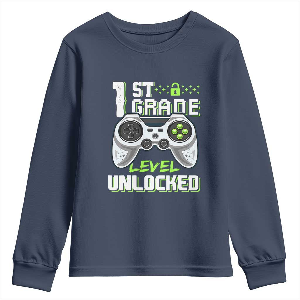 Leveling Up To School Funny Gamer Boys Youth Sweatshirt First Day Back to School Gift