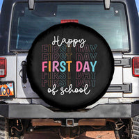 Happy First Day of School Spare Tire Cover Positive Vibe Teacher and Student Gift