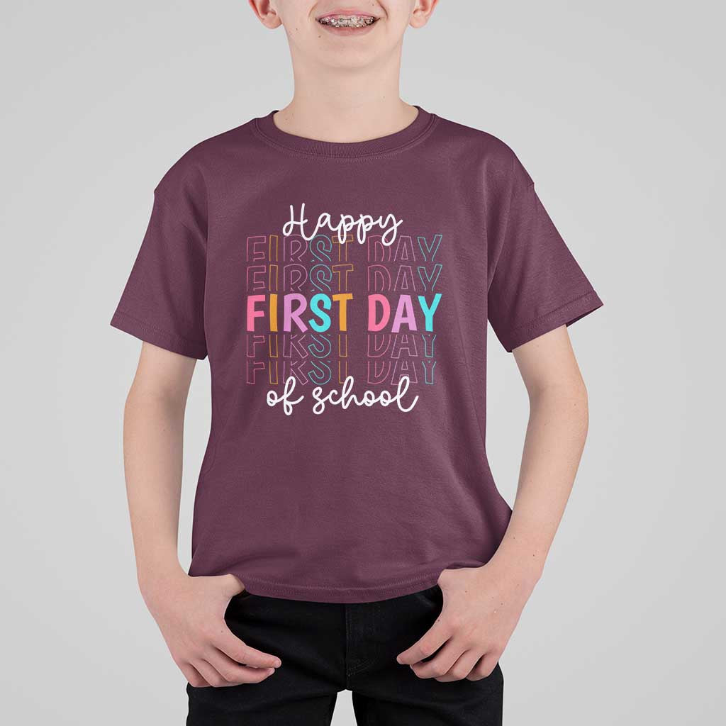 Happy First Day of School T Shirt For Kid Happy Design for Teachers and Students