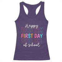 Happy First Day of School Racerback Tank Top Positive Vibe Teacher and Student Gift