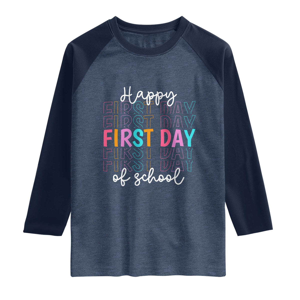 Happy First Day of School Raglan Shirt Positive Vibe Teacher and Student Gift