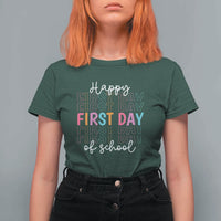 Happy First Day of School T Shirt For Women Happy Design for Teachers and Students