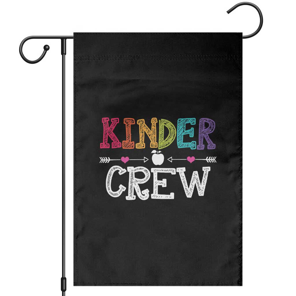 Kinder Crew Funny Kindergarten Garden Flag Teacher and Student Back to School