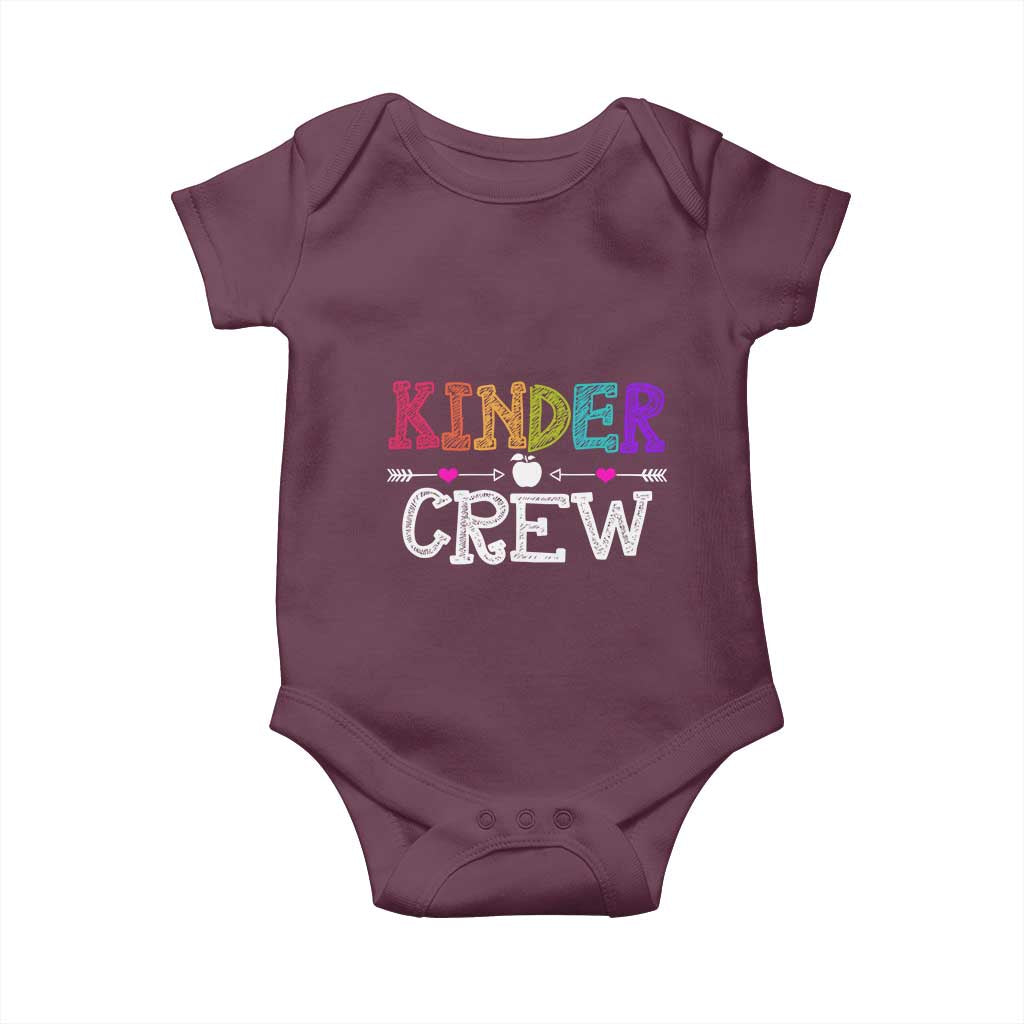 Kinder Crew Funny Kindergarten Baby Onesie Teacher and Student Back to School