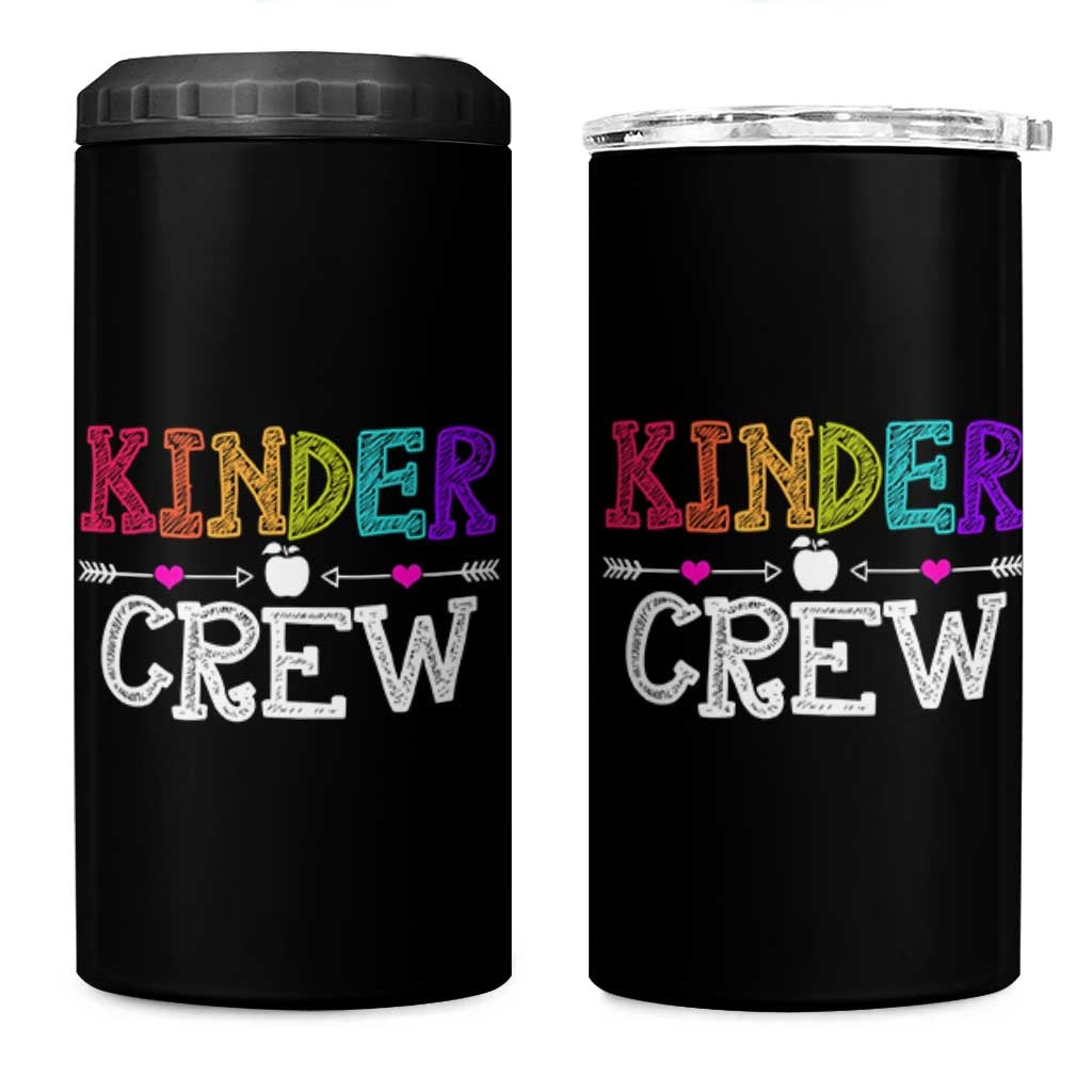 Kinder Crew Funny Kindergarten 4 in 1 Can Cooler Tumbler Teacher and Student Back to School