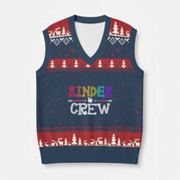Kinder Crew Funny Kindergarten V-Neck Knit Sweater Vest Teacher and Student Back to School
