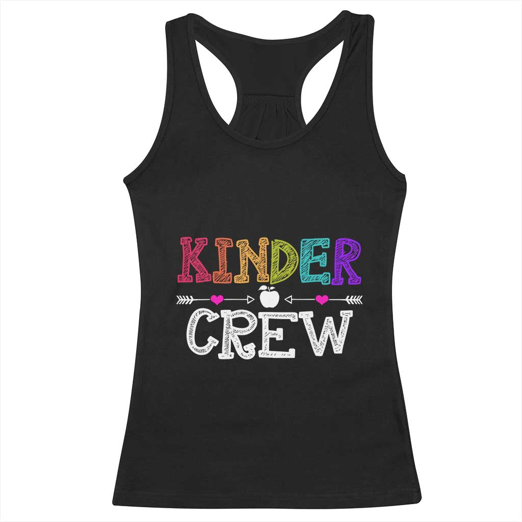 Kinder Crew Funny Kindergarten Racerback Tank Top Teacher and Student Back to School