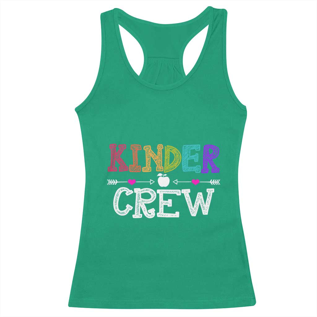 Kinder Crew Funny Kindergarten Racerback Tank Top Teacher and Student Back to School