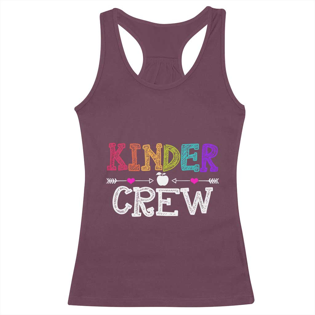 Kinder Crew Funny Kindergarten Racerback Tank Top Teacher and Student Back to School