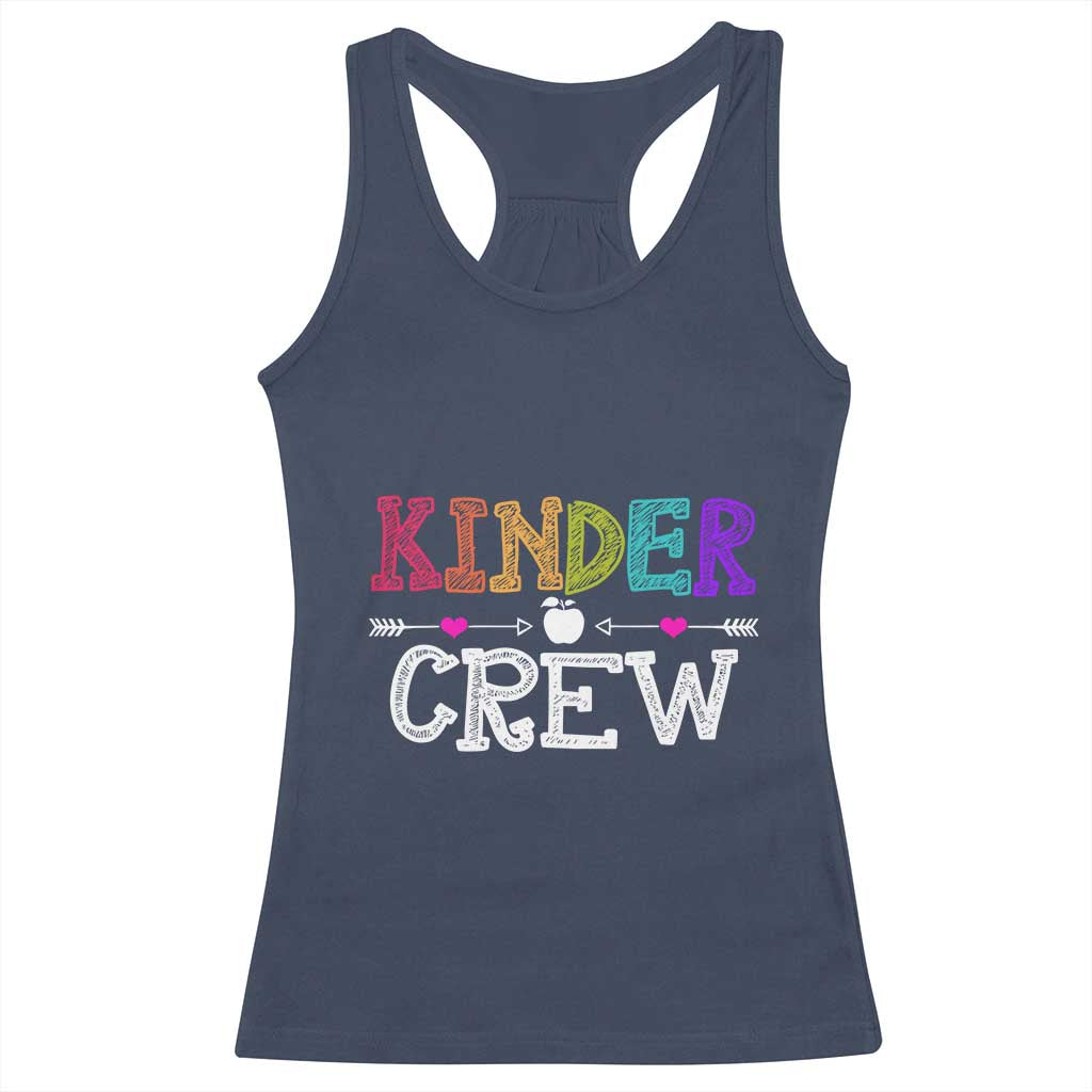 Kinder Crew Funny Kindergarten Racerback Tank Top Teacher and Student Back to School