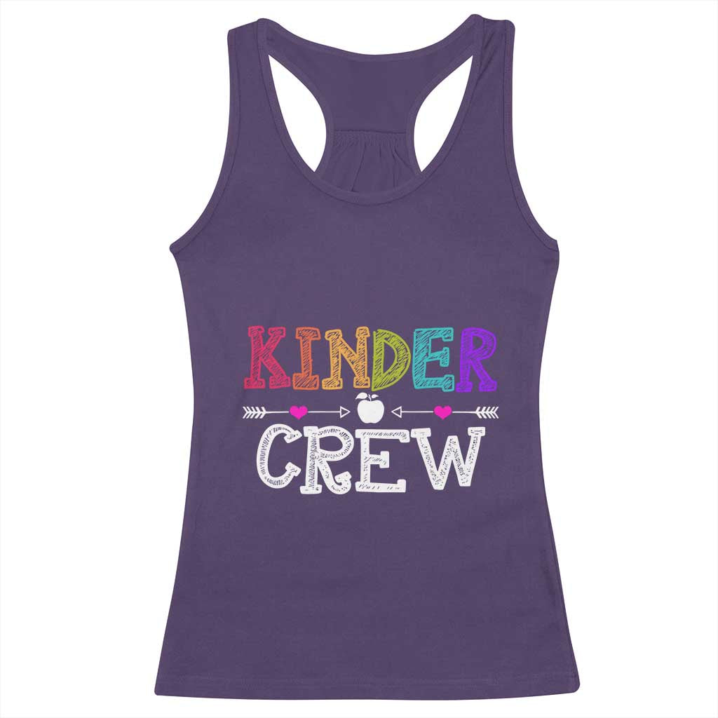 Kinder Crew Funny Kindergarten Racerback Tank Top Teacher and Student Back to School