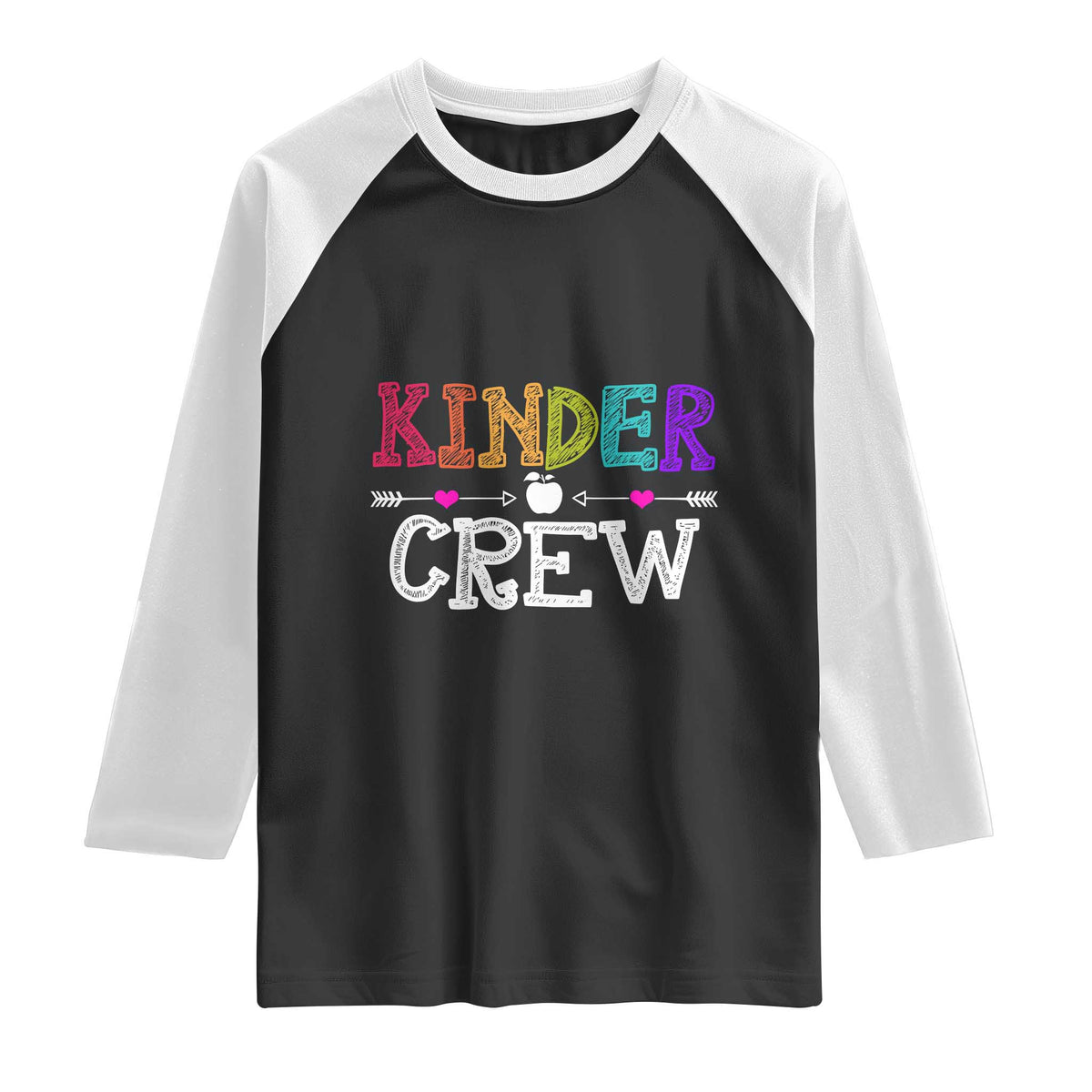 Kinder Crew Funny Kindergarten Raglan Shirt Teacher and Student Back to School