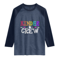 Kinder Crew Funny Kindergarten Raglan Shirt Teacher and Student Back to School