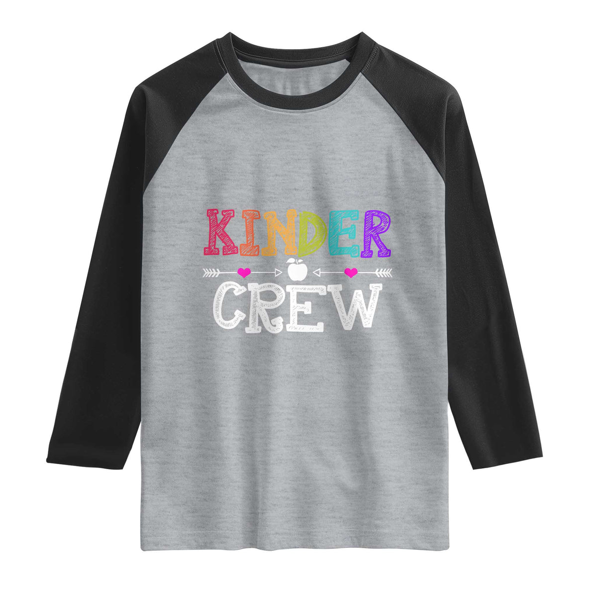Kinder Crew Funny Kindergarten Raglan Shirt Teacher and Student Back to School