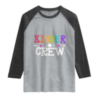 Kinder Crew Funny Kindergarten Raglan Shirt Teacher and Student Back to School